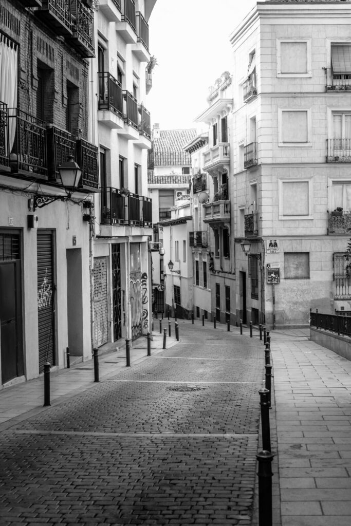 Traditional Street in the Lavapies Neighborhood in central Madrid